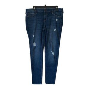 Hollister Denim Blue Jeans Mid Rise Super Skinny Classic Stretch Size 15R #0194